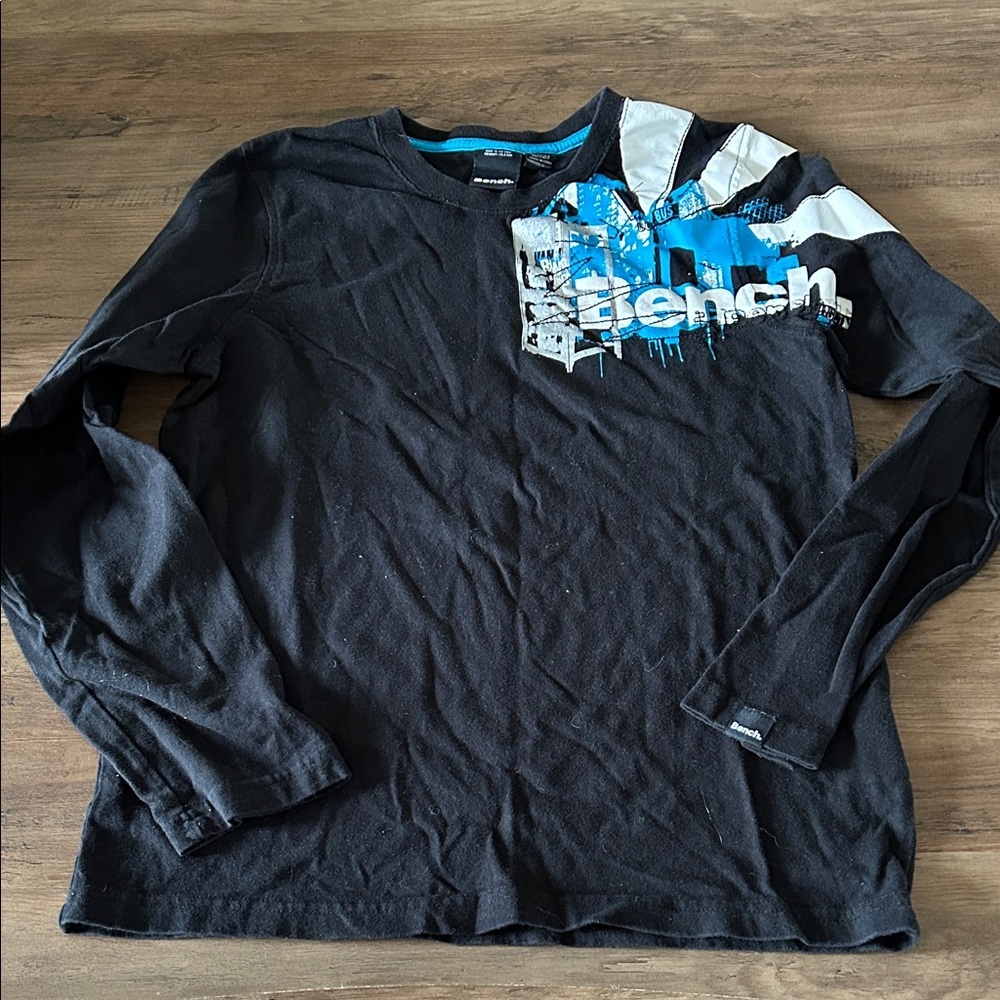 🔥🔥Bench Black and Blue Graphic Long Sleeve boys Tee